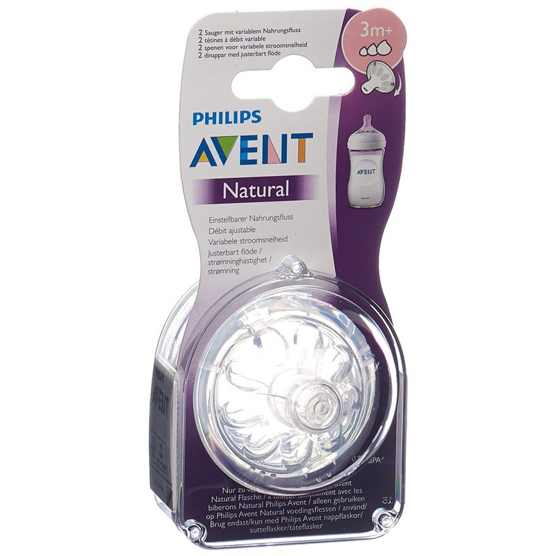 AVENT PHILIPS Natural Sauger 3M+ 2 Stk